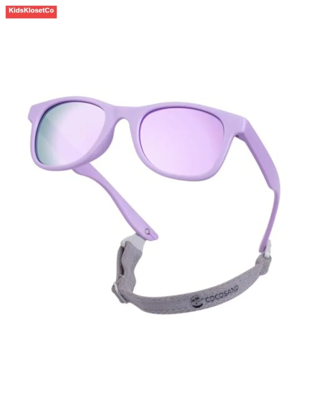 Polarized Kids Sunglasses with Strap Flexible Frame Soft Silicone Nose Pads